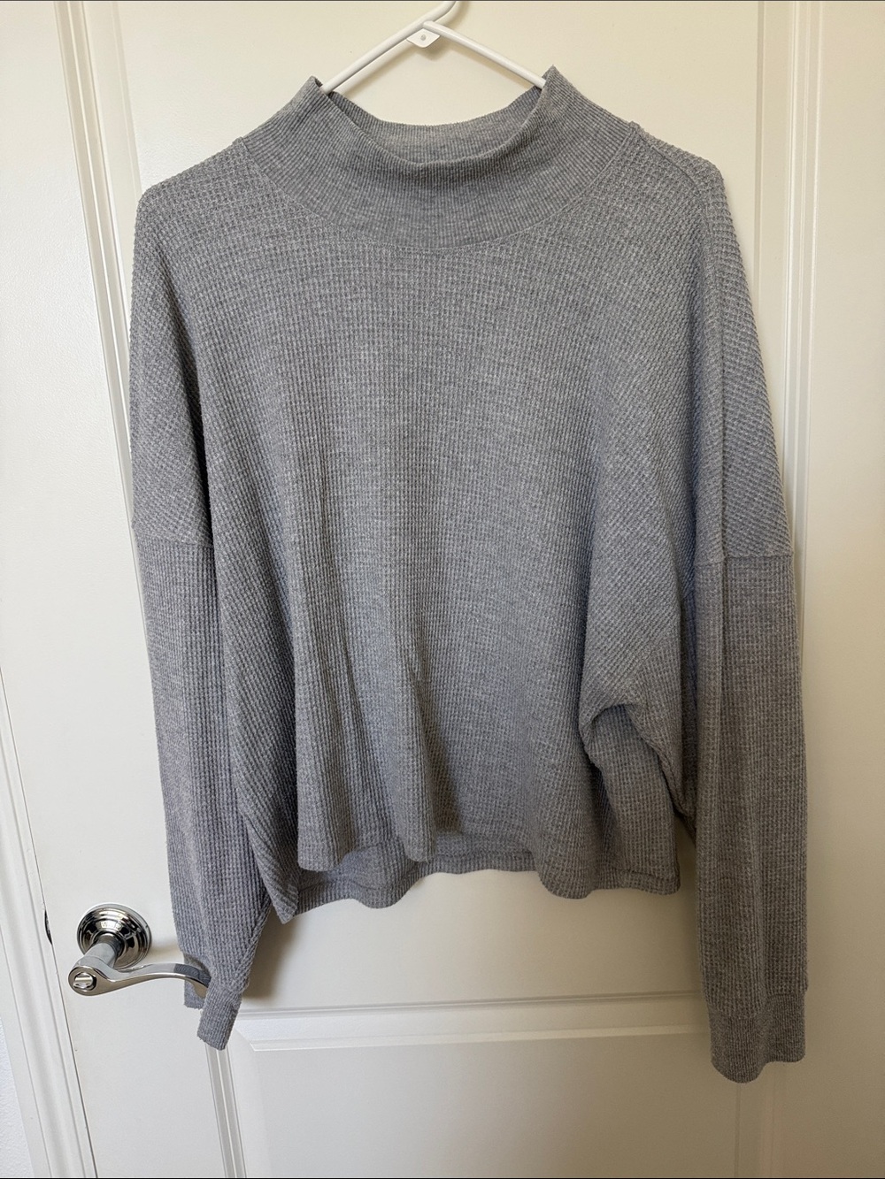 Abercrombie & Fitch Grey Ribbed Mock Neck Sweater